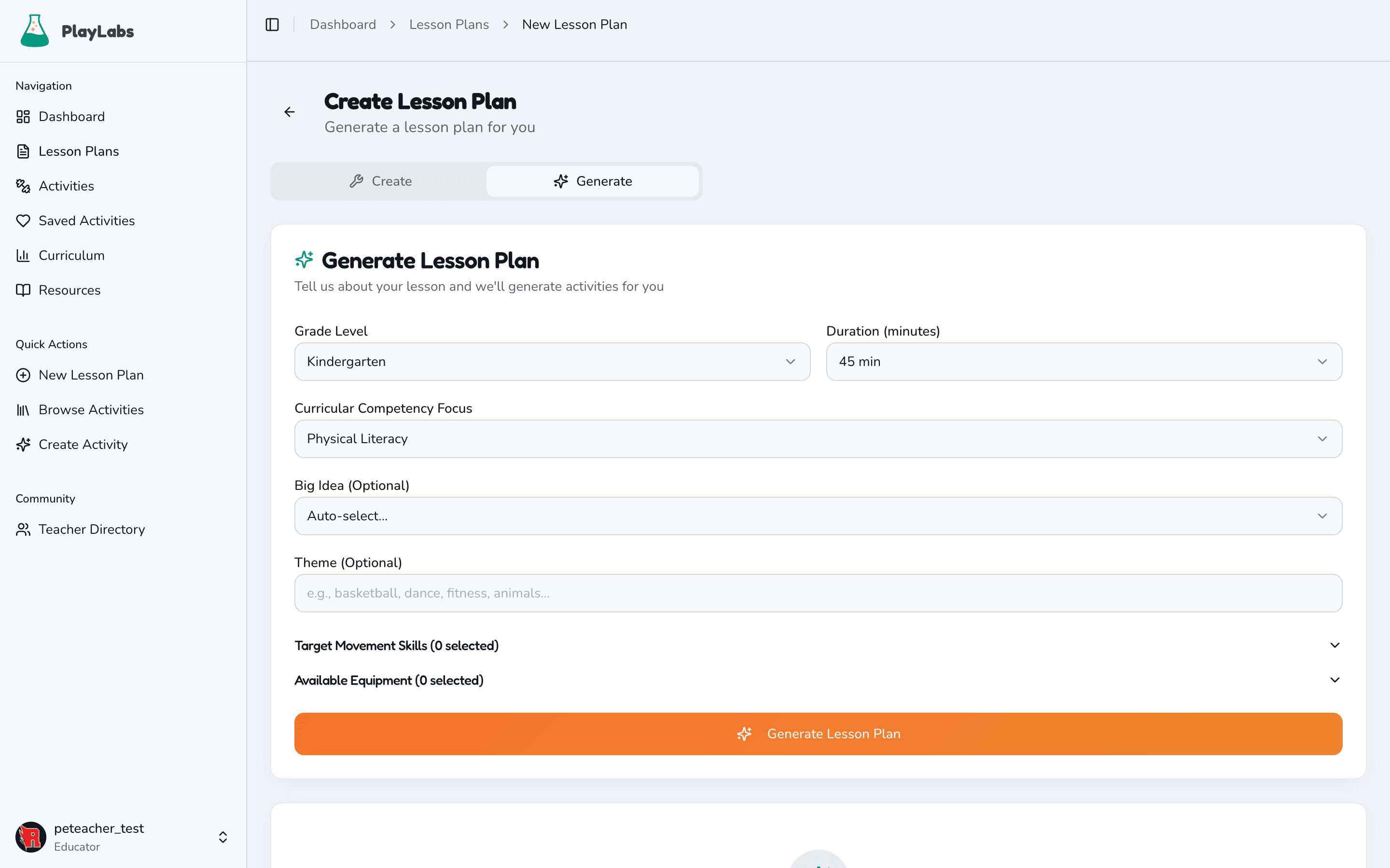 AI Lesson Generation screenshot